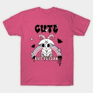 Kawaii Gothic Cute But Psycho Goat T-Shirt